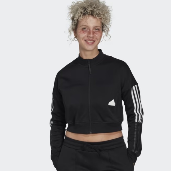 Brand New Adidas CROPPED TRACK TOP Jacket - Picture 1 of 11